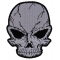 Small Cracked Skull Patch Grey