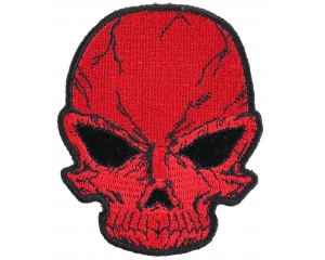 Small Cracked Skull Patch Red | Embroidered Patches