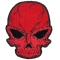 Small Cracked Skull Patch Red