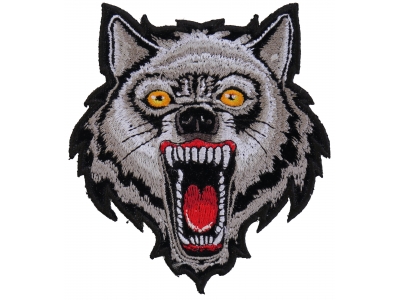12.4'' Wolf Patch Large Motorcycle Backpack Patches Punk Rocker