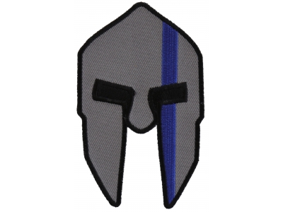 Spartan Helmet Blue Line Police Patch