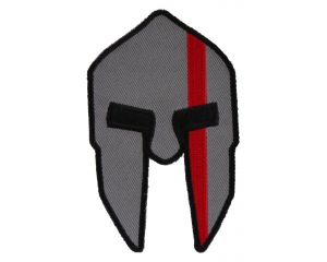 Spartan Helmet Red Line Firefighter Patch