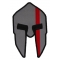 Spartan Helmet Red Line Firefighter Patch