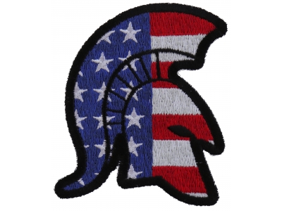 Spartan Helmet With US Flag Patch