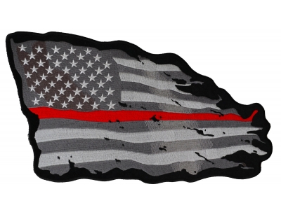 Thin Red Line American Tattered Flag Large Back Patch