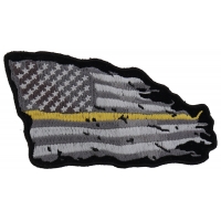 Thin Yellow Line American Tattered Flag Patch Thin Yellow Line American Tattered Flag Patch