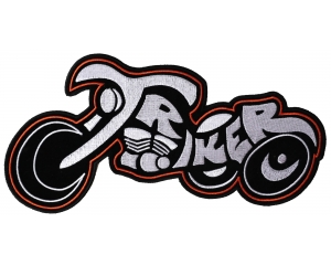 Triker Large Back Patch In White Black | Embroidered Biker Patches