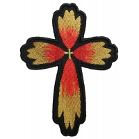 Christian Cross Flower Petal Patch