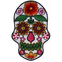 Flower Skull White Patch