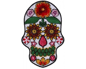 Flower Skull White Patch
