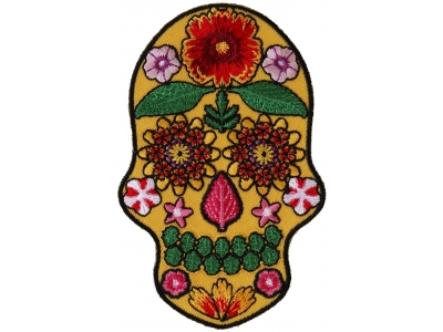 Flower Skull Yellow Patch