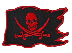 Pirate Skull Patch Red
