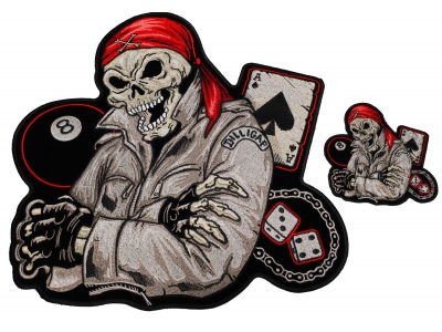 Biker Guy Front And Back 2 Piece Patch Set