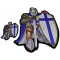 Blue Crusader Knight Patch Set Small and Large Christian Back Patch