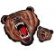 Brown Bear White Teeth Two Piece Patch Set