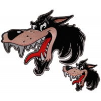 Cartoon Wolf Patch Small And Large Set