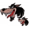Cartoon Wolf Patch Small and Large Set