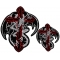 Dragon Skeleton and Cross Patch Set Small and Large