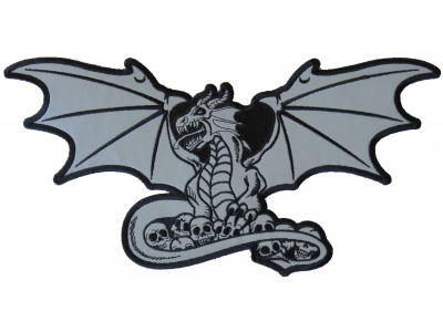 Dragon with Skulls Reflective Large Back Patch