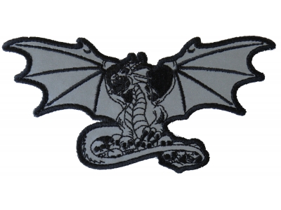 Dragon with Skulls Reflective Patch 
