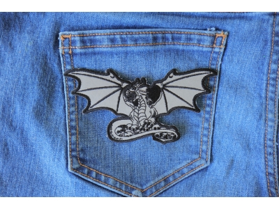Dragon with Skulls Reflective Patch 