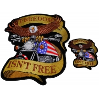 Freedom Isn't Free Two Piece Small And Large Eagle Biker Patch Set