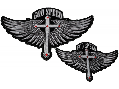 God Speed Christian Patches 2 Piece Small And Large Set