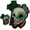 Irish Skulls With Green Cross Small and Large Patch Set