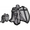 Kneeling Crusader Knight Black and White 2 Piece Patch Set