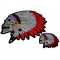 Native Indian Skull Patches With Head Dress Small and Large Set