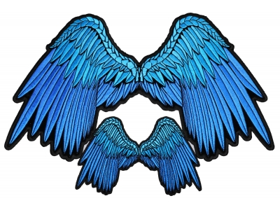 Pretty Blue Angel Wings Small And Large Patch