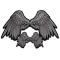Pretty Gray Angel Wings Small and Large Patch