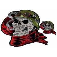 Set of 2 Biker Skull Patches