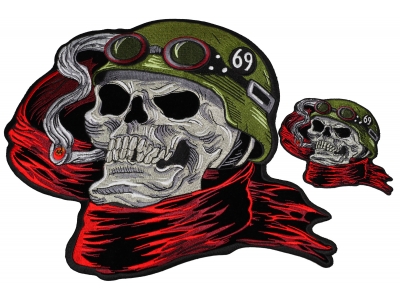 Set of 2 Biker Skull Patches