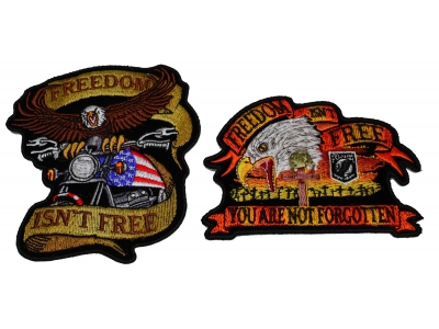 Set of 2 Freedom Isn't Free Eagle Patches