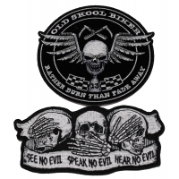 Set of 2 Old School Skull Patches