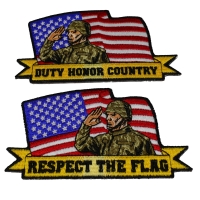 Set of 2 Saluting Soldier Patches