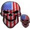 Set of 2 Small and Large American Flag Skull Patches