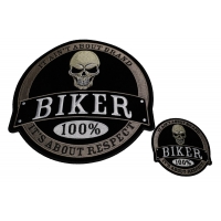 Set of 2 Small and Large Biker Skull Patches