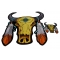 Set of 2 Small and Large Buffalo Skull Patches