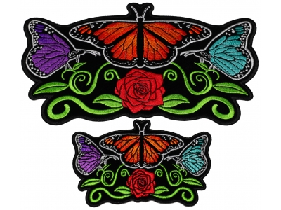 Set of 2 Small and Large Butterflies Patches