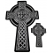 Set of 2, 1 Small and 1 Large Christian Cross Patches with Celtic Design
