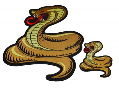 Set of 2 Small and Large Cobra Snake Patches