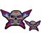 Set of 2 Small and Large Colorful Robot Skull Patches