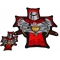Set of 2 Small and Large Crusader Knight Patches with Holy Grail
