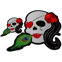 Set of 2 Small and Large Cute Skull Patches