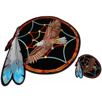 Set of 2 Small and Large Eagle in Dreamcatcher Patches