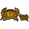 Set of 2 Small and Large Gold Christian Biker Patches
