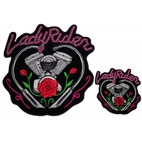 Set of 2 Small and Large Lady Rider Patches