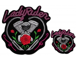 Set of 2 Small and Large Lady Rider Patches